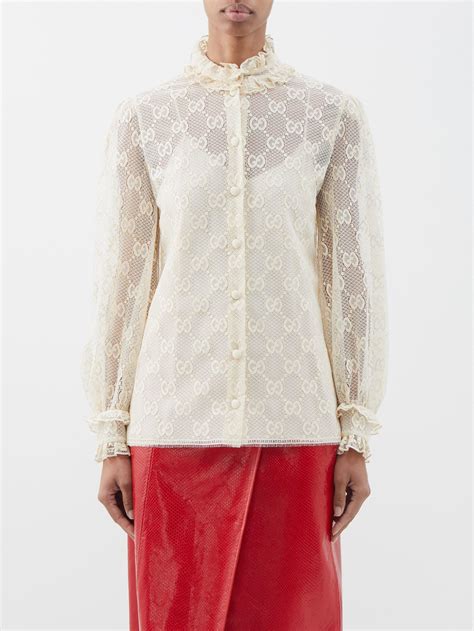 gucci cold shoulder lace up blouse|gucci winter 2024.